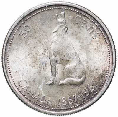 купить Канада 50 центов (cents) 1967 "100 лет Конфедерации Канады 1857-1957"