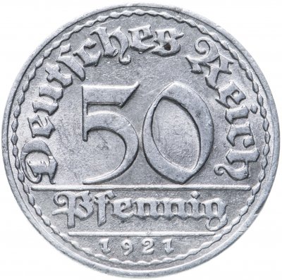 купить Германия (Веймарская республика) 50 пфеннигов (pfennig) 1921 D
