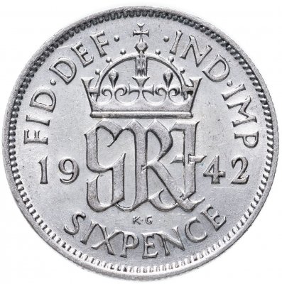 купить Великобритания 6 пенсов (pence) 1942