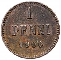 Купить 1 пенни (penni) 1900 монета для Финляндии