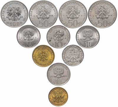 купить Польша набор из 11 монет 1938-1988