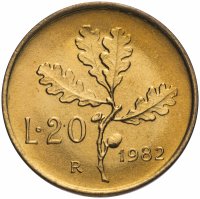 Купить Италия 20 лир 1971-1990