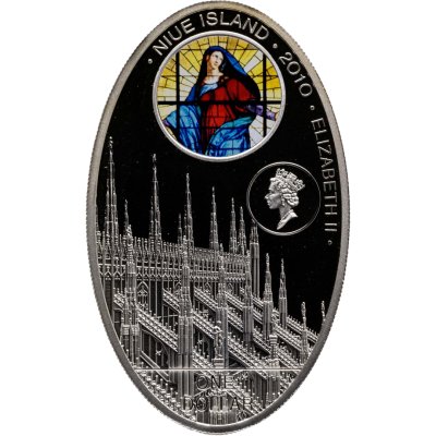 купить Ниуэ 1 доллар 2010 Proof "Готические кафедральные соборы - Собор Дуомо Милан"