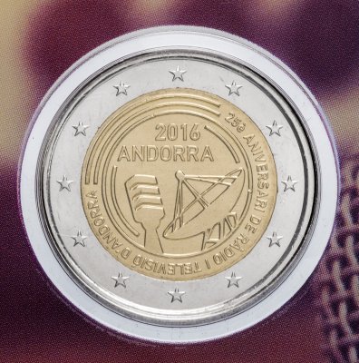 купить Андорра 2 евро 2016 Радио и Телевидение, в блистере