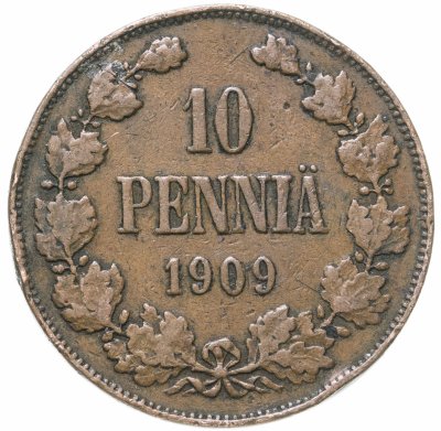 купить 10 пенни 1909, для Финляндии