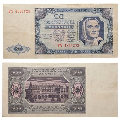 купить Польша 20 злотых 1948