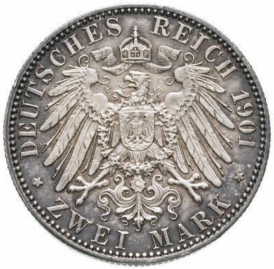 купить Германская Империя 2 марки (mark) 1901 200 лет Пруссии
