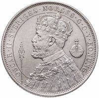 купить Швеция 2 кроны (kronor) 1897 25 лет вступлению на престол Короля Оскара II (серебряный юбилей)