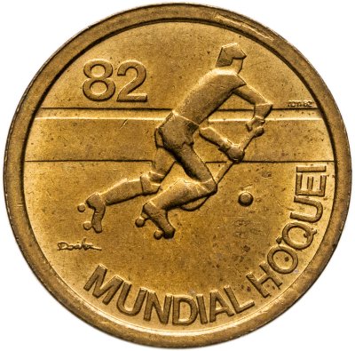 купить Португалия 1 эскудо (escudo) 1982 "Чемпионат мира по хоккею на роликах"