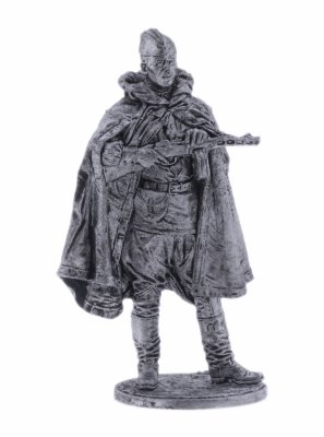 купить Оловянный солдатик, Красноармеец-автоматчик в плащ-палатке, 1943-45 гг. СССР, Россия, 2021