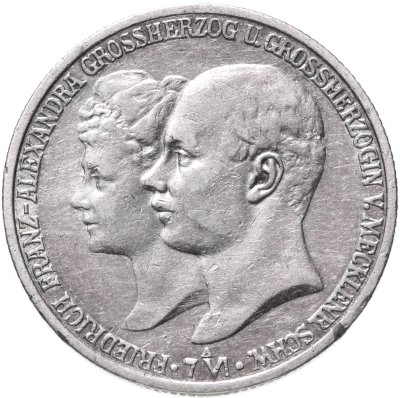 купить Мекленбург-Шверин 2 марки 1904 Свадьба Герцога Фридриха Франца IV