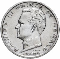 Купить Монако 5 франков (francs) 1960