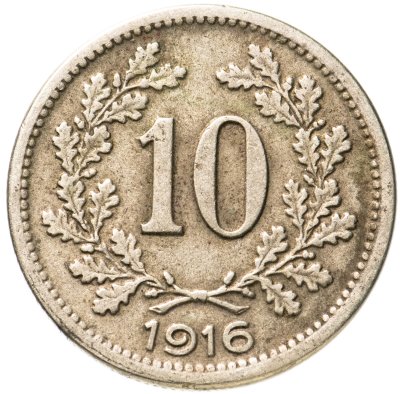 купить Австро-Венгрия 10 геллеров (heller) 1916