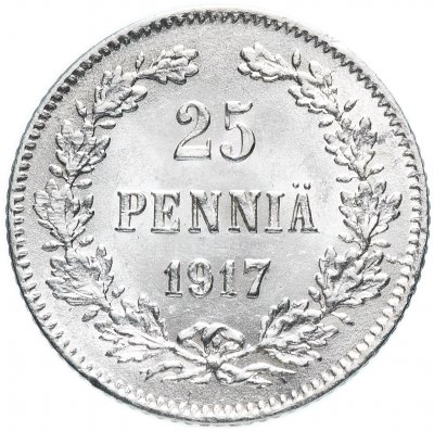 купить 25 пенни 1917 S гербовый орёл без корон монета для Финляндии
