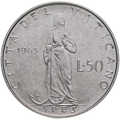купить Ватикан 50 лир 1963