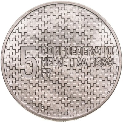 купить Швейцария 5 франков (francs) 1989 "Генерал Генри Гуисан - 1939 мобилизация"