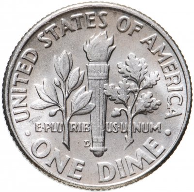 купить США 10 центов (дайм, one dime) 1959 Рузвельт (Silver Roosevelt Dime)
