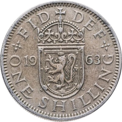 купить Великобритания 1 шиллинг (shilling) 1963 Шотландский герб - атакующий лев внутри коронованного щита