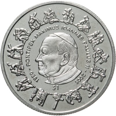 купить Сьерра-Леоне 1 доллар (dollar) 2005 Иоанн Павел II - Смерть папы, 2 апреля 2005