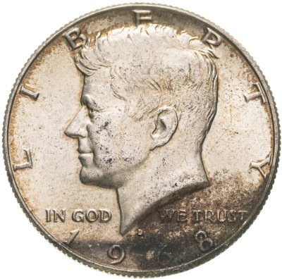 купить США 50 центов (1/2 доллара, half dollar) "Kennedy Half Dollar (Кеннеди)" 1968 "D"