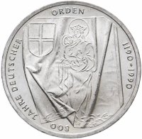 Купить Германия 10 марок 1990 "800 лет Тевтонскому Ордену" J