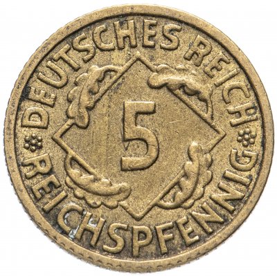 купить Германия 5 рейхспфеннигов (reichspfennig) 1924-1936 F