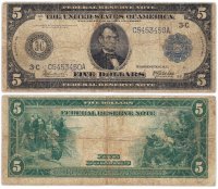 купить США 5 долларов 1914 Series 1914 (Pick 359) Philadelphia (Филадельфия), Burke-McAdoo