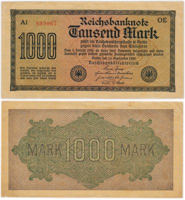 купить Германия 1000 марок 1922 года