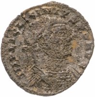 купить Римская Империя, Лициний I, 308–324 гг, фоллис (реверс: Юпитер держит Викторию на шаре, внизу орел с венком)