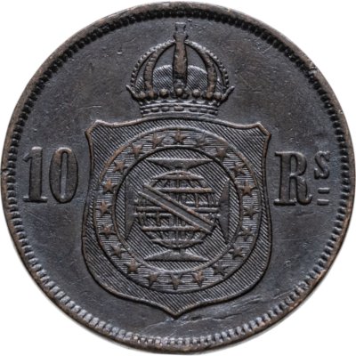 купить Бразилия 10 реалов (рейс, reis) 1870