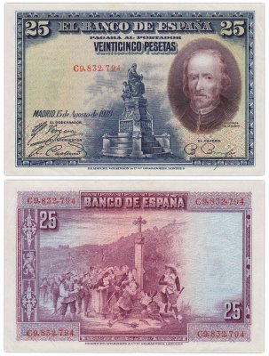 купить Испания 25 песет 1928 (Pick 74.b)