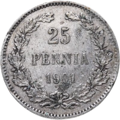 купить 25 пенни (pennia) 1901 L Российская Финляндия