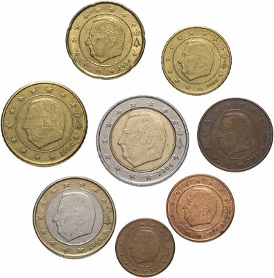 купить Бельгия полный годовой набор евро для обращения 2004 (8 штук, VF-XF)