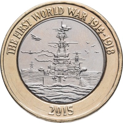 купить Великобритания 2 фунта (pounds) 2015 "Королевский флот в Первой мировой войне"