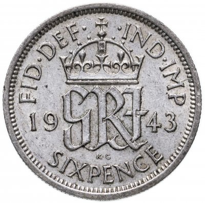 купить Великобритания 6 пенсов (pence) 1943
