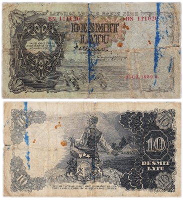 купить Латвия 10 латов 1939