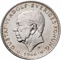 Купить Швеция 5 крон 1966 "100 лет Конституционной реформе"