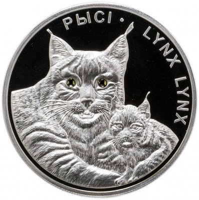 купить Беларусь 20 рублей 2008 "Защита окружающей среды - Рыси" с сертификатом
