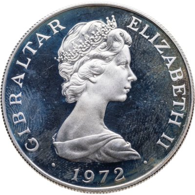 купить Гибралтар 25 новых пенсов (new pence) 1972 25 лет свадьбе Королевы Елизаветы II и Принца Филиппа