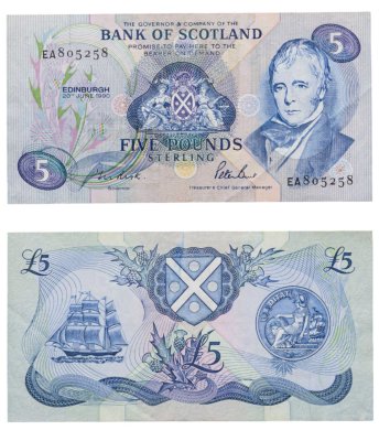 купить Шотландия 5 фунтов 1990 (Pick 116а) Bank of Scotland