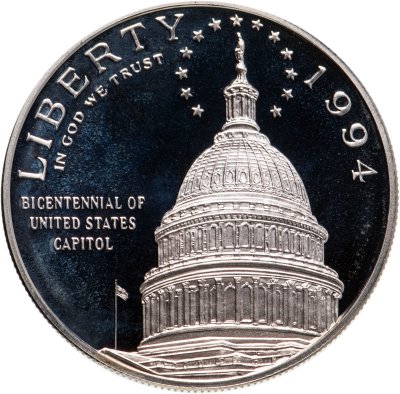 купить США 1 доллар (dollar) 1994 "200 лет Капитолию"
