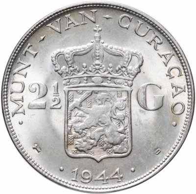 купить Кюрасао 2 1/2 гульдена (gulden) 1944