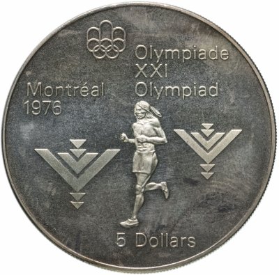 купить Канада 5 долларов (dollars) 1975 XXI летние Олимпийские Игры, Монреаль 1976 - Марафон