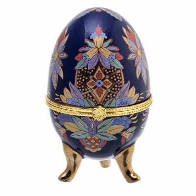 купить Шкатулка "Пасхальное яйцо" с флористическим декором, фарфор, крытье, деколь, металл, Россия, 2000-2015 гг.