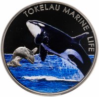купить Токелау 5 долларов 2012 "Морская жизнь: Косатка"