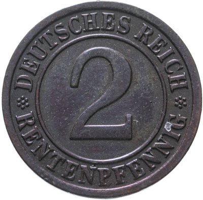 купить Германия (Веймарская республика) 2 пфеннига (rentenpfennig) 1924
