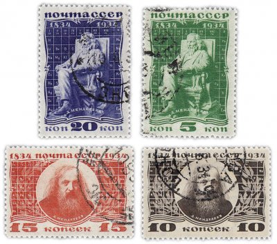 купить 1934 год 100 лет Менделеева гашеные