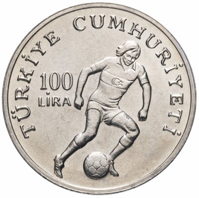 купить Турция 100 лир (lira) 1982 "Чемпионат Мира по футболу 1982"