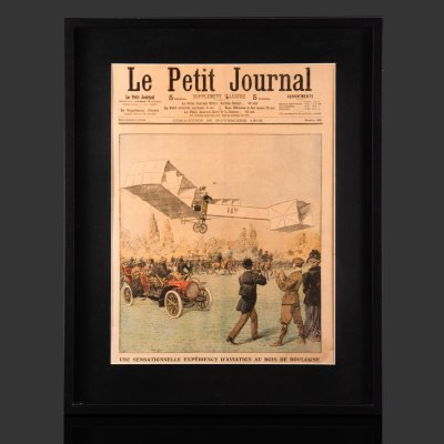 купить Газета "Le Petit Journal" выпуск № 836 от 25 ноября 1906, в раме и паспарту, бумага, стекло, рама, Франция, 1906 г.