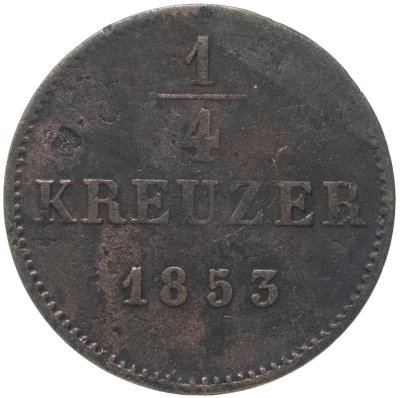 купить Германия, Шварцбург-Рудольштадт 1/4 крейцера 1853